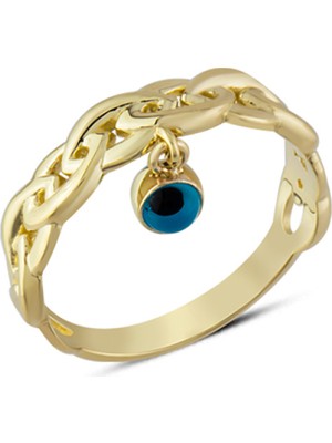 Harem Altın 14 Ayar Altın Sallantılı Göz Boncuğu Yüzük YZK295