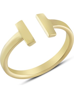 Harem Altın 14 Ayar Altın Çift Çizgi Yüzük YZK331