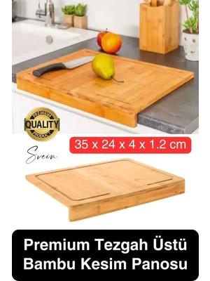 Ahşap Kesme Tahtası Panosu Doğrama Ayaklı Tezgah Üstü Hijyenik Deforme Olmaz Dayanıklı 35X24 cm
