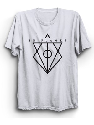 In Flames, Symbol, Rock Metal Müzik Grubu Baskılı Unisex %100 Pamuk Tişört