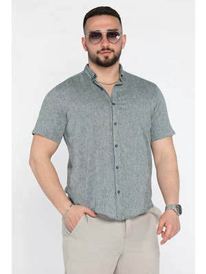 Mishar İtalia Erkek Kısa Kol Keten Gömlek P-00015840