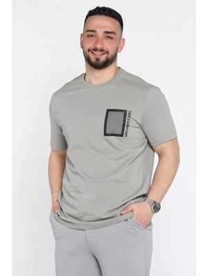 Mishar İtalia Erkek Bisiklet Yaka Baskılı Tişört P-00015842