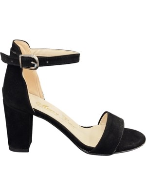 Merry Pace 542215Z Önü Açık Tek Bant 8 cm Kalın Topuklu Kadın Klasik Topuklu Ayakkabı