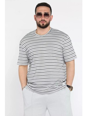 Mishar İtalia Bisiklet Yaka Çizgi Desenli Erkek Tişört P-00015553