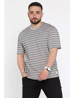 Mishar İtalia Bisiklet Yaka Çizgi Desenli Erkek Tişört P-00015553