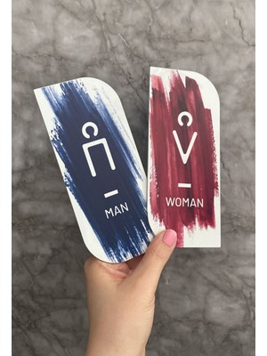 Colour Brush Serisi Kadın&erkek Wc Yönlendirme Levha Seti