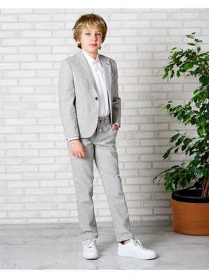 Butik Happy Kids Erkek Çocuk Takım Elbise 3'lü Spor Takım Ceket-Pantolon-Gömlek 3-14 Yaş