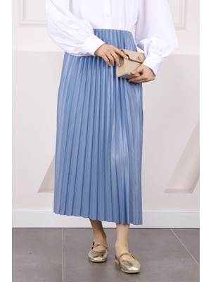 İmaj Butik Bebe Mavi Bel Lastikli Piliseli Etek