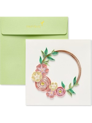 Quilling Kartı (Çiçekli Çelenk)