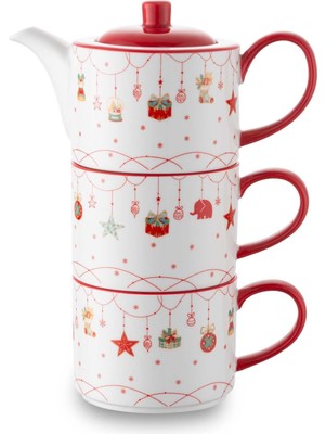 New Year Janus Teapot ve 2'li Bardak Seti