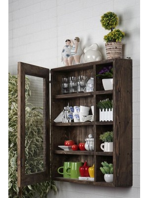 Masif Ahşap Raflı Tel Dolap WDN071