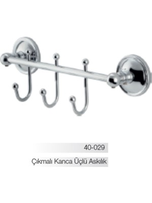 Bella Üçlü Çıkmalı Kanca Askılık (10 Yıl Paslanmaz Garantili)