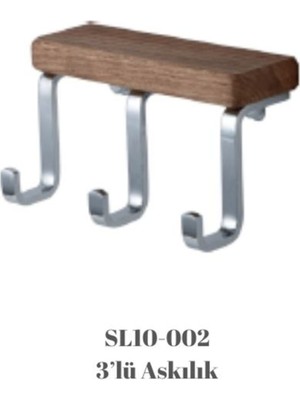Selvi Ahşap Detaylı 3lü Askılık
