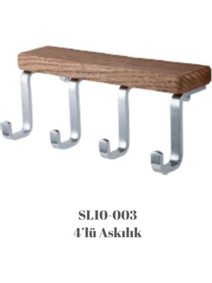 Selvi Ahşap Detaylı 4 Lü Havlu Askılığı