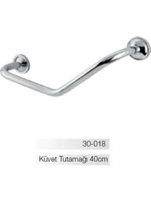 Bella Açılı Küvet Tutamağı Barı 40CM (10 Yıl Paslanmaz Garantili)