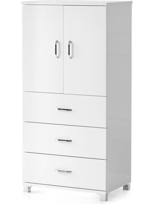 Çok Amaçlı Dolaplı Şifonyer 3 Çekmeceli Kapaklı 60X44X127CM