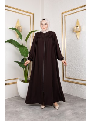 Nevayla Moda Ön ve Arka Robalı Ferace - Siyah / F0142