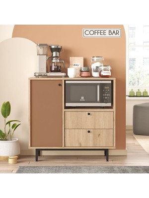 Royce Serisi Kahve Köşesi Çok Amaçlı Dolap Mutfak Dolabı Sepet-Kiremit Re1-Sk