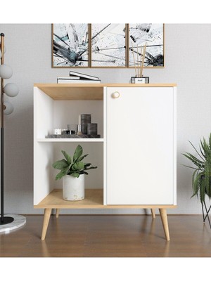 Tune Çok Amaçlı Dolap / Kapaklı Raflı Dolap /meşe - Beyaz