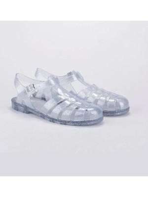 Igor S10262 Biarritz Glitter Kadın Sandalet Simli Gri Transparan