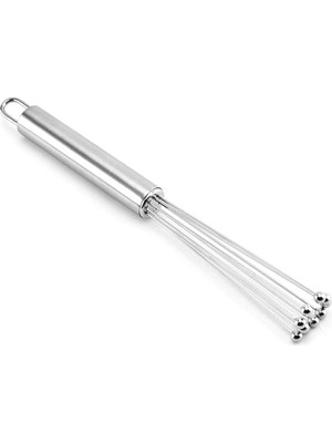 Home Paslanmaz Çelik Boncuk Çırpıcı - Ergonomik Tasarım, Dayanıklı ve Pratik Mutfak Çırpma Teli, Yumurta, Süt, Krema, Sos, Hamur Karıştırıcı, Profesyonel ve Ev Kullanımı Için (33 Cm)