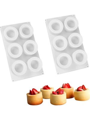 Mcreative Winky Silikon Profesyonel Halka Pasta Sabun Çikolata Kek Kalıbı 6'lı Beyaz