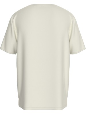Tommy Hilfiger Crew Neck Slub Tee Erkek Beyaz T-Shirt - UM0UM03527