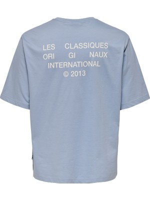 Onsles Classıques Rlx Prınt Ss Tee Erkek Mavi T-Shirt - 22030601