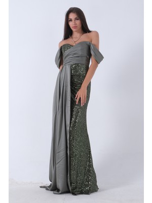 Feminist Haki Pul Payet Detaylı Yırtmaçlı Abiye 9705321.23