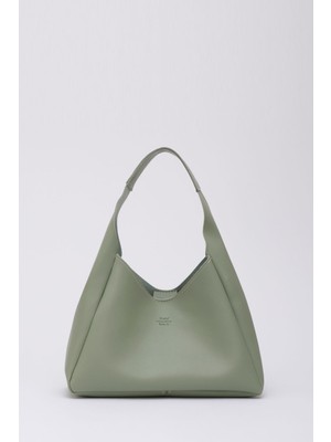 Mint Yeşil Shk19  Deri, Çıtçıtlı, Tek Bölmeli, Fermuarlı Makyaj Çantalı, El, Kol Ve Omuz Çantas