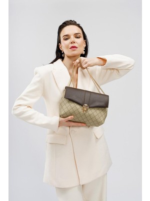 Desenli Kadın El Ve Omuz Çantası