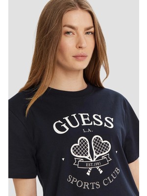 Guess Kadın Lacivert Salaş Tişört