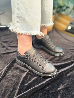 Günlük  Spor Ayakkabı Vegan Deri Bağcıklı Hafif Kalın Yüksek Taban Yürüyüş Sneaker 628