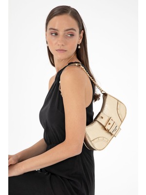 Altın Kırık Rugan Kadın Omuz Çantası 05PC24K24403