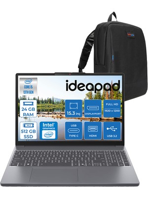 Lenovo Ideapad Slim 3 Intel Core I5 13420H 24GB Ddr5 512GB SSD Intel® UHD Graphics Windows 11 Home 15.3" Wuxga IPS Taşınabilir Bilgisayar ID15IRH10H05 + Zettaçanta