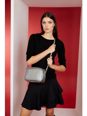 Platin Küçük Alfabe Kadın Omuz Çantası 05PO22Y1538