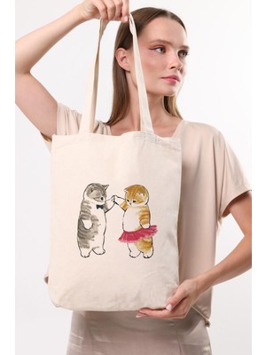 Kanvas Dans Eden Kediler Bez Çanta C1607