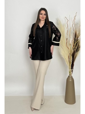 Büyük Beden Beli Lastk Detaylı ve Çift Cepli Pantolon