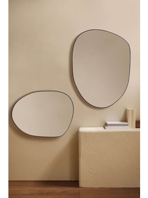 80  cm  Asimetrik Duvar Dekorasyon Aynası - Konsol Üstü Salon Dekorasyon Aynası (Tek Fiyatıdır)-53