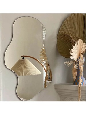 80  cm  Asimetrik Duvar Dekorasyon Aynası - Konsol Üstü Salon Dekorasyon AYNASI-493