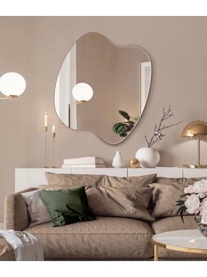 110  cm  Asimetrik Duvar Dekorasyon Aynası - Konsol Üstü Salon Dekorasyon AYNASI-603