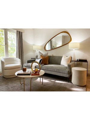 160  cm  Asimetrik Dekoratif Duvar Boy Aynası-Doğal Ahşap Masif ÇERÇEVELI(ÖZELLEŞTIRILEBILIR)-126