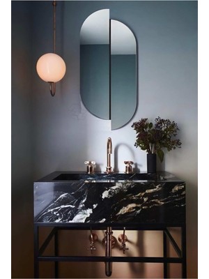 200  cm  Oval Duvar Dekorasyon Aynası - Konsol Üstü Salon Dekorasyon AYNASI-553