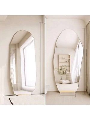150  cm  Asimetrik Duvar Boy Aynası - Konsol Üstü Salon Dekorasyon Aynası-17