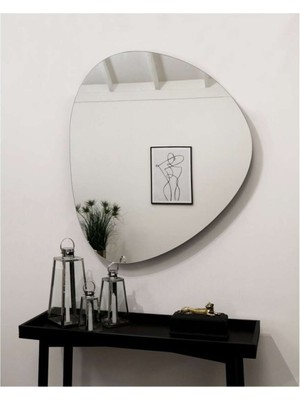 90  cm  Asimetrik Duvar Dekorasyon Aynası - Konsol Üstü Salon Dekorasyon AYNASI-826