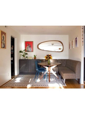 160  cm  Asimetrik Dekoratif Duvar Boy Aynası-Doğal Ahşap Masif ÇERÇEVELI(ÖZELLEŞTIRILEBILIR)-192