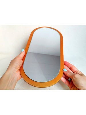 Oval Masaüstü Makyaj Aynası - Tatlı Duvar Dekor Aynası - (Renk Opsiyonu MEVCUT)-45 x 22  cm