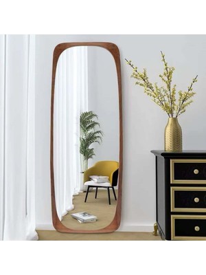 190  cm  Dekoratif Duvar Boy Aynası-Doğal Ahşap Masif ÇERÇEVELI(ÖZELLEŞTIRILEBILIR)-453