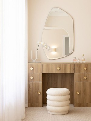 100  cm  Asimetrik Duvar Dekorasyon Aynası - Konsol Üstü Salon Dekorasyon Aynası-28