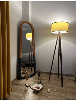 Kumaş Çerçeveli Dekoratif Boy Aynası - 180 x 70  cm